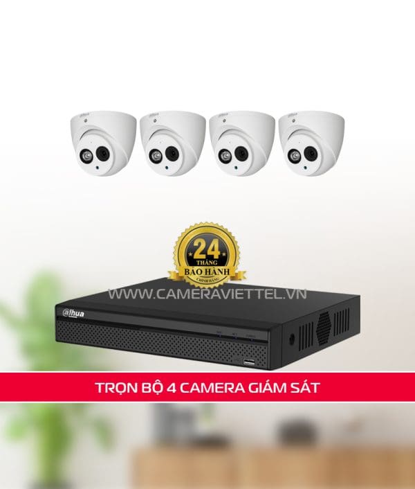 Trọn Bộ 4 Camera Thu Âm Dahua 2.0MP Full HD